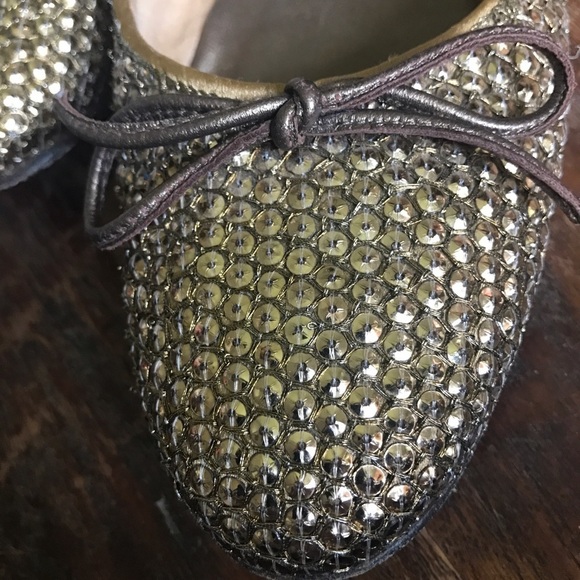 Stuart Weitzman Gold Sequin Flats - Picture 2 of 4